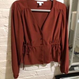 Topshop blouse. Burnt sienna color.